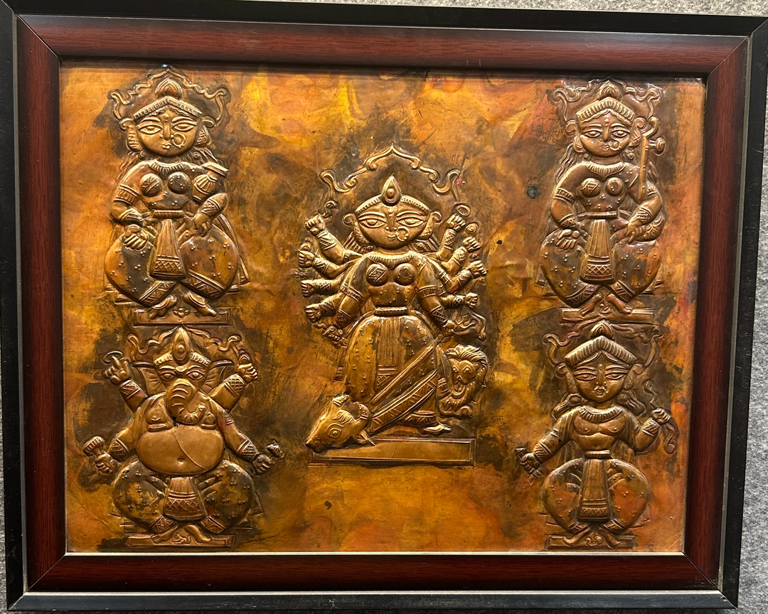 Repousse Durga in Copper