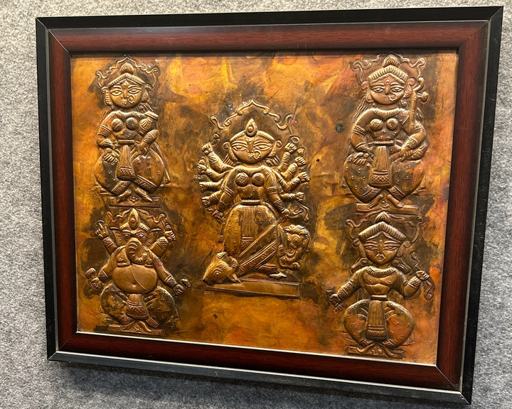 Repousse Durga in Copper