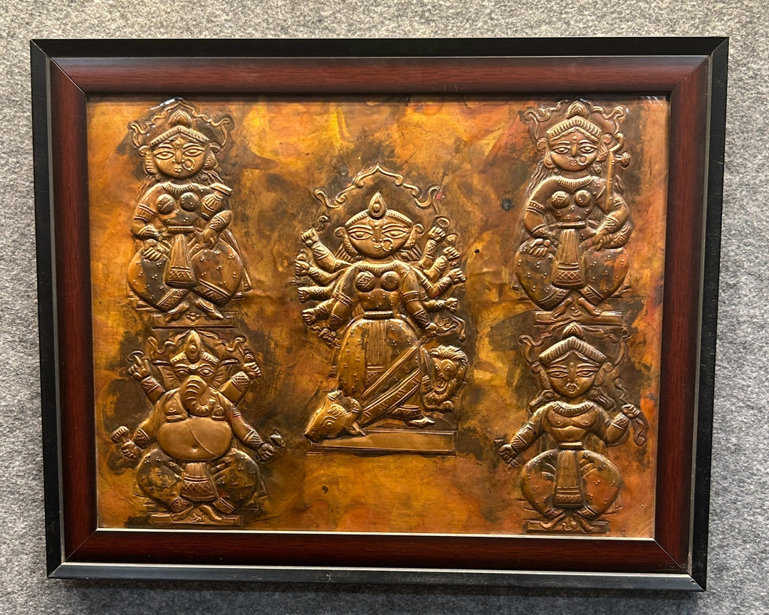 Repousse Durga in Copper