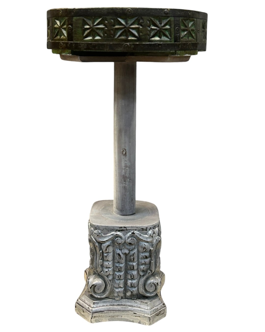 Ameen White and Green Side Table