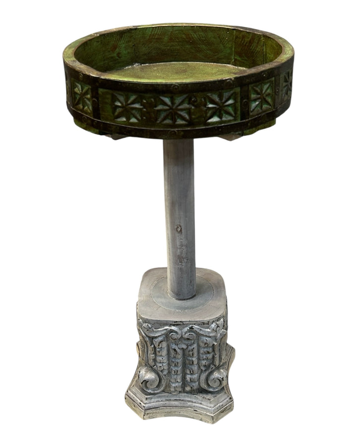 Ameen White and Green Side Table