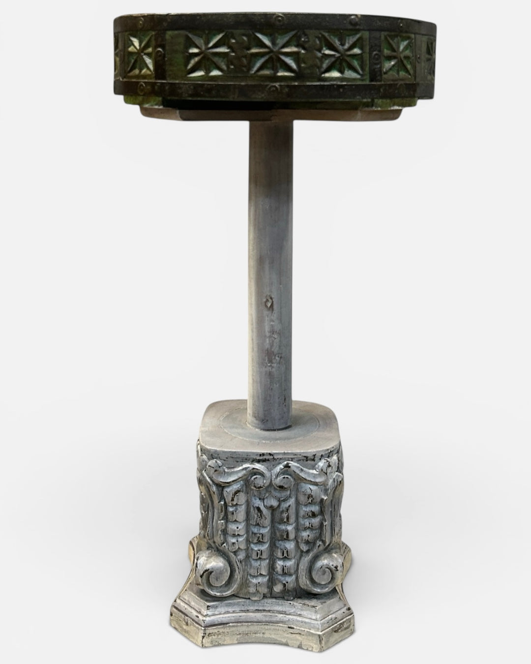 Ameen White and Green Side Table