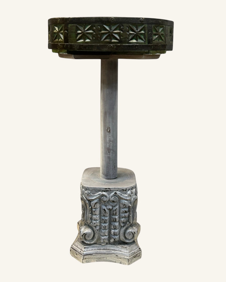 Ameen White and Green Side Table