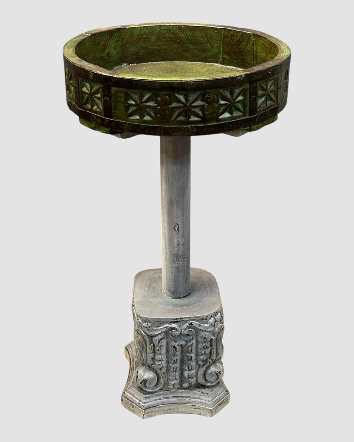 Ameen White and Green Side Table