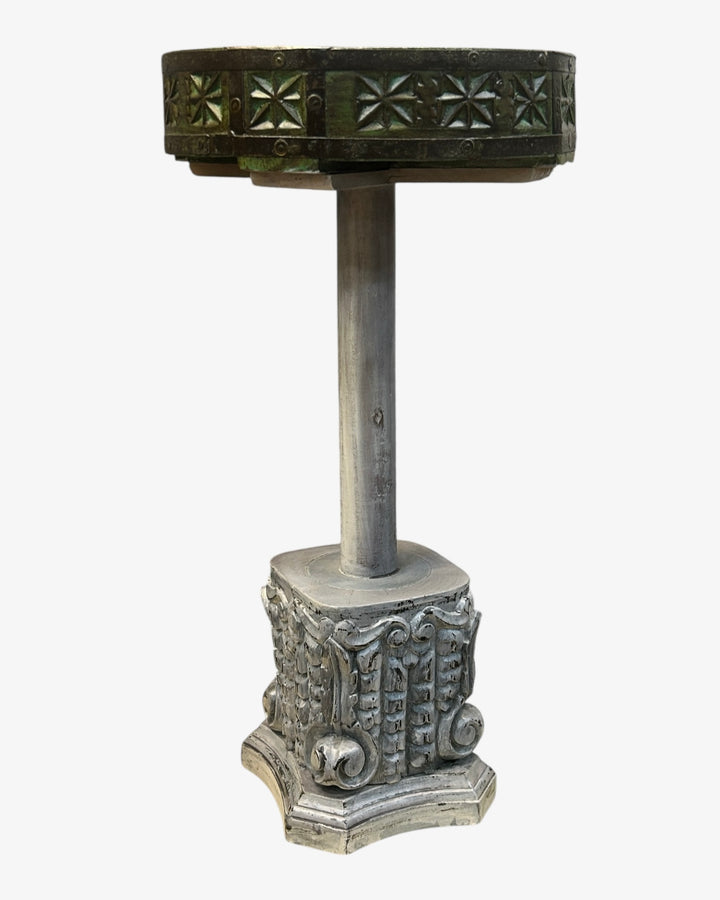 Ameen White and Green Side Table