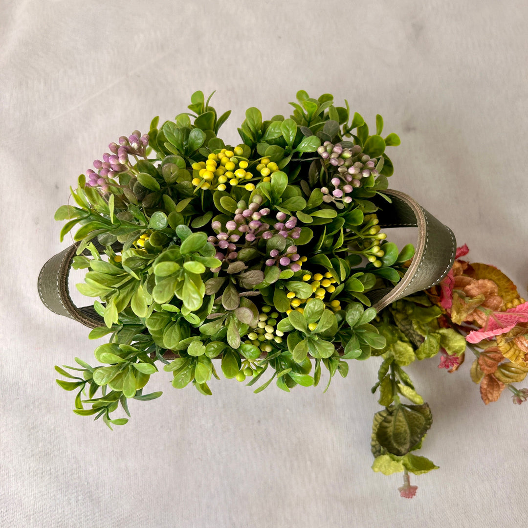 Green Leather Table Planter