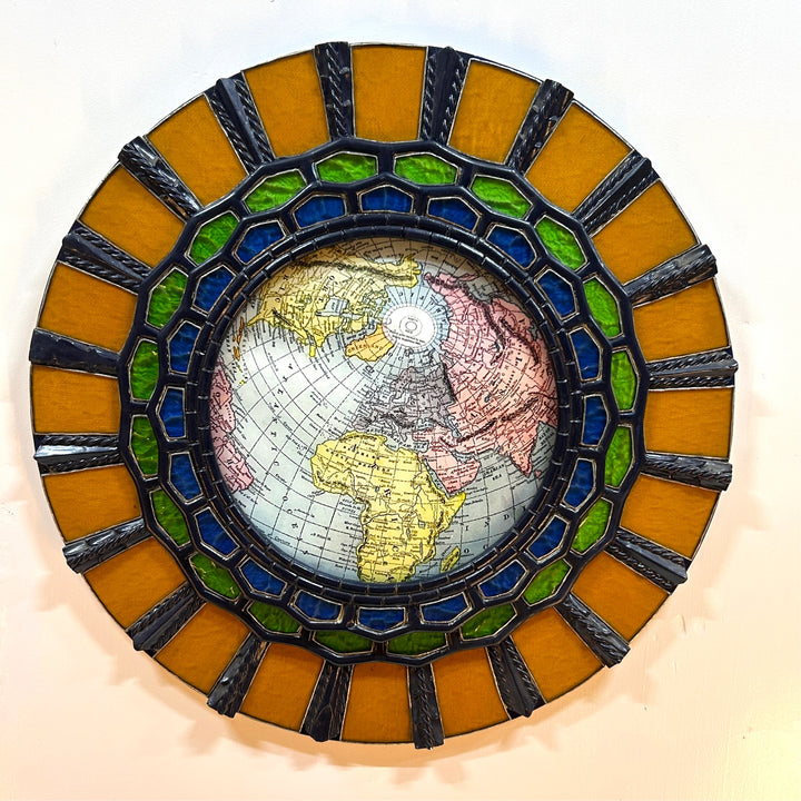 Glass Art Frame with Map