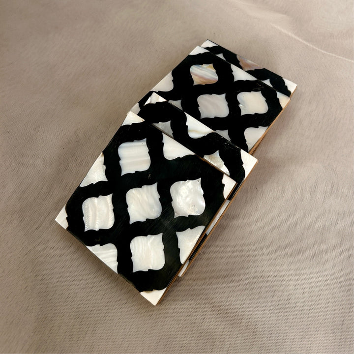 Black and white Coaster Set