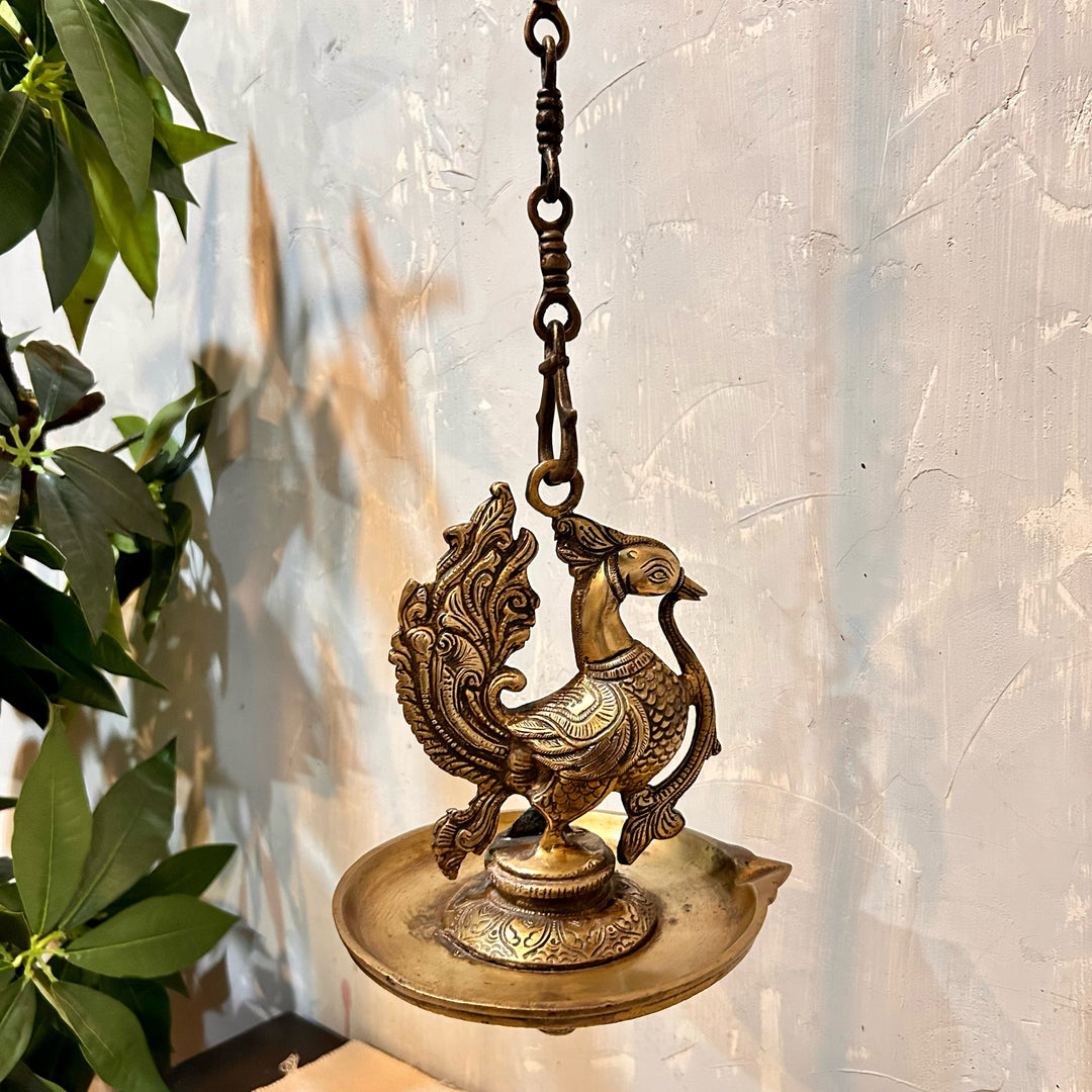 Brass Peacock Diya