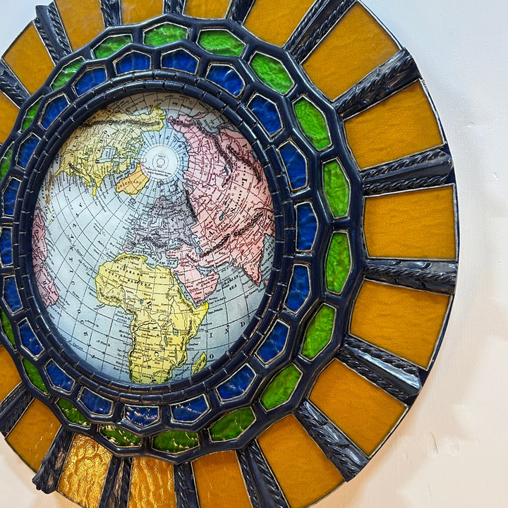 Glass Art Frame with Map