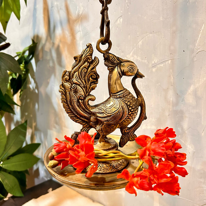 Brass Peacock Diya