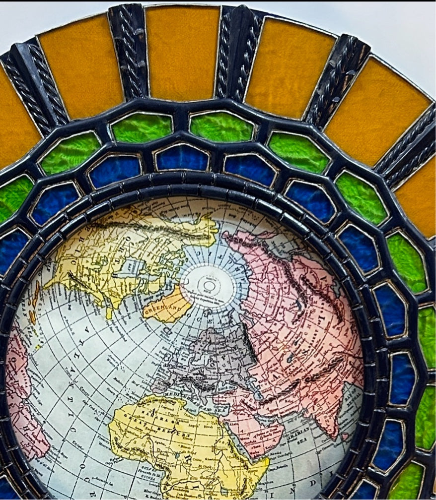 Glass Art Frame with Map