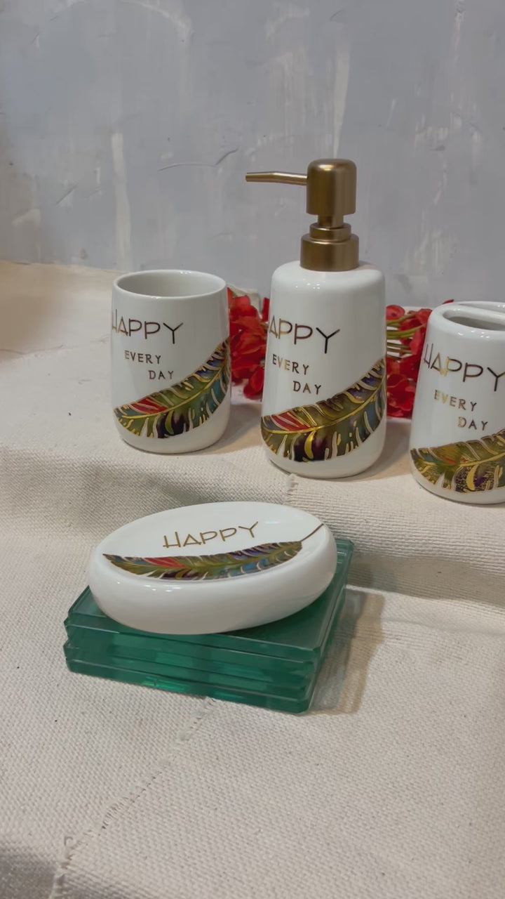 Happy Ceramic Bath Set  of Four Pieces