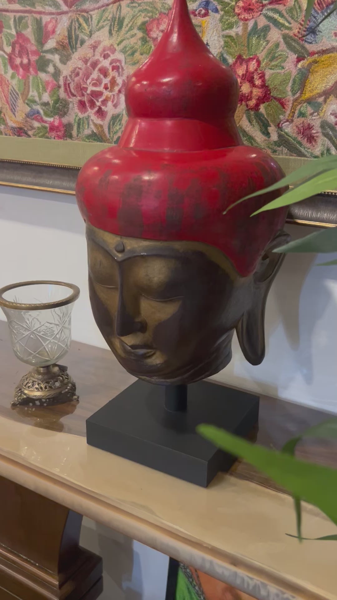 Wooden Buddha Majestic Head Sculpture